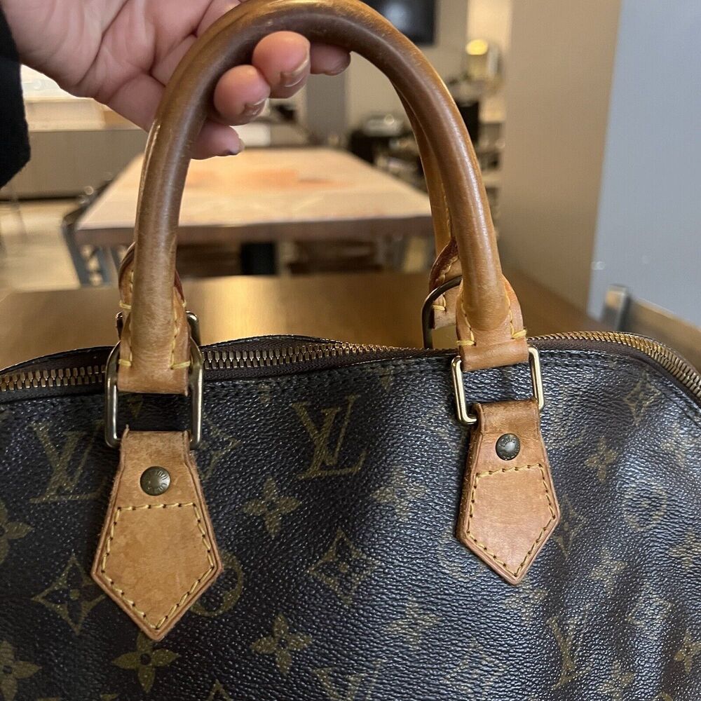 Louis Vuitton Monogram Canvas Leather Alma Pm Bag Brown - Picture 5 of 11